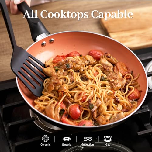 BECIGAR Ceramic Pots and Pans Set, 15PCS Nonstick Set Ceramic Cookware Set, Nonstick Pan Pots and Pans Set Non Stick Cookware set (With-Induction)
