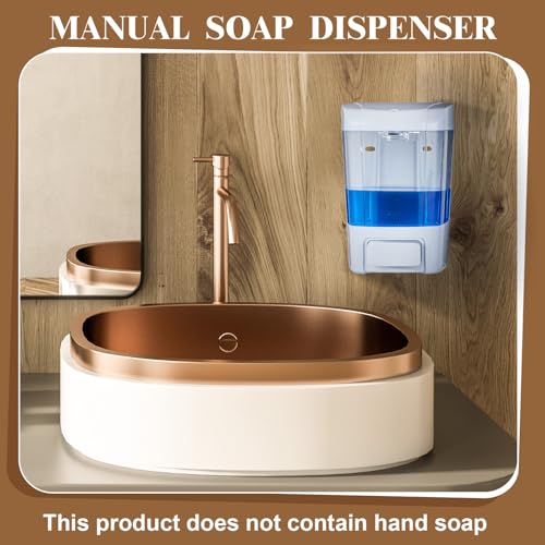 Hushee 4 Pcs Wall Mounted Soap Dispenser,27 Oz 800 Ml,White | Manual Press, 800ml 27oz Capacity Clear Window, For Restaurant Bathroom Kitchen Hotel, Liquid Soap Shampoo Dispenser - color: White, size: 27 oz 800 ml