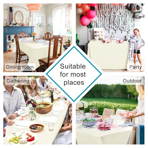 Champagne Square Tablecloth, 30 x 30 Inch, 1 Pack | Waterproof, Wrinkle Resistant, Spillproof, Washable Polyester Table Cloth for Dining Room/Restaurant/Wedding - color: Champagne, size: 30" x 30" (Square)