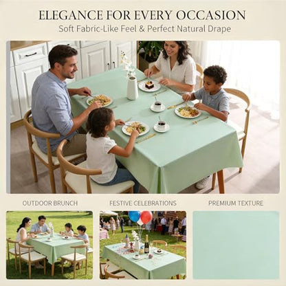 PVC Tablecloth Waterproof Rectangle Table Cloth, Oil Proof & 185°F Heat Resistant Wipeable Cover, Heavy Duty Non for Kitchen Dining Camping Festivities (70"x55") (Avocado Green) - color: Avocado Green
