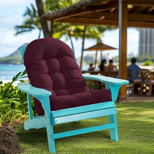 Adirondack Chair Cushion, Rocking Chair Cushion 44x19.4x4 inch, High Back Patio Cushions of Upper and Lower with Ties, Sunscreen and Fade-Resistant (Beaujolais, 2) - color: Beaujolais