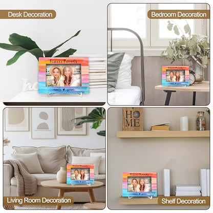 YSTEP Best Friend Forever Frame, Gifts for Long Distance Friends - Wood 4x6 Picture Frame for Desk Display - style: Style 6