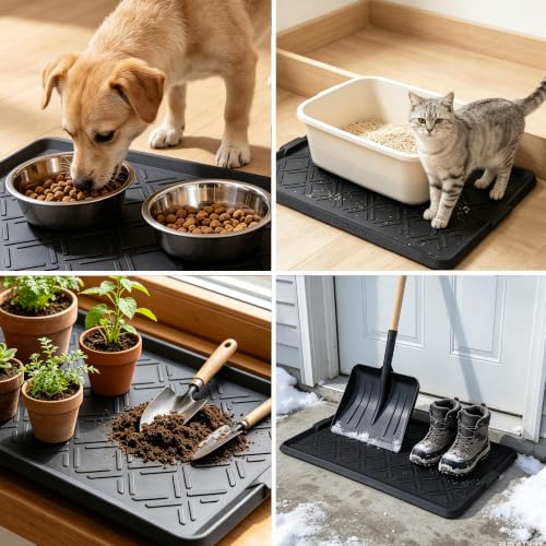 Boot Tray for Entryway, Rubber Shoe Mat, Waterproof Shoe Tray - size: 47.5"x16"