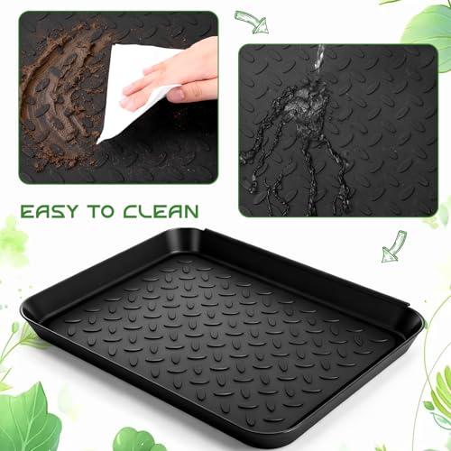 Novabright 6 Pcs Boot Tray with 24 Pcs Anti-Slip Pads Waterproof Boot Mat Wet Shoe Tray & Pet Food Mat, Multi-Purpose Garden Tool for Entryway Indoor Boots Shoes Pets(14 x 11 Inch) - size: 14 x 11 Inch