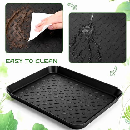 Novabright 6 Pcs Boot Tray with 24 Pcs Anti-Slip Pads Waterproof Boot Mat Wet Shoe Tray & Pet Food Mat, Multi-Purpose Garden Tool for Entryway Indoor Boots Shoes Pets(14 x 11 Inch) - size: 14 x 11 Inch
