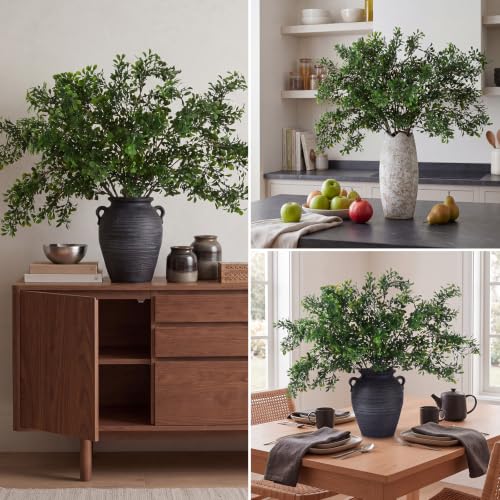 Yinder 6 Pack 27.7 Inch Artificial Eucalyptus Stems Realistic Fake Greenery Plants Eucalyptus Leaves Plant Branches Decorative for Vase Arrangements Home Farmhouse & Boho Decor Wedding Bouquets