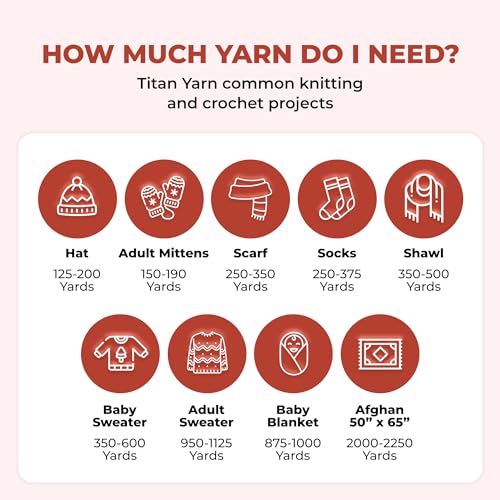 Mary Maxim Titan Bulky Yarn, Weight 5 Acrylic, Chunky Yarn for Crocheting and Knitting, Ideal for Thick, Soft Blankets, Throws, and Graph Style Sweaters, 80 Yards - Russet - 1 Skein - color: Russet
