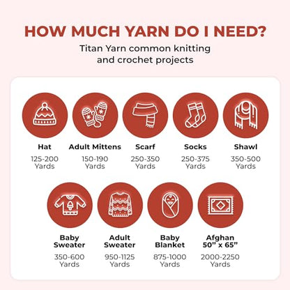Mary Maxim Titan Bulky Yarn, Weight 5 Acrylic, Chunky Yarn for Crocheting and Knitting, Ideal for Thick, Soft Blankets, Throws, and Graph Style Sweaters, 80 Yards - Russet - 1 Skein - color: Russet