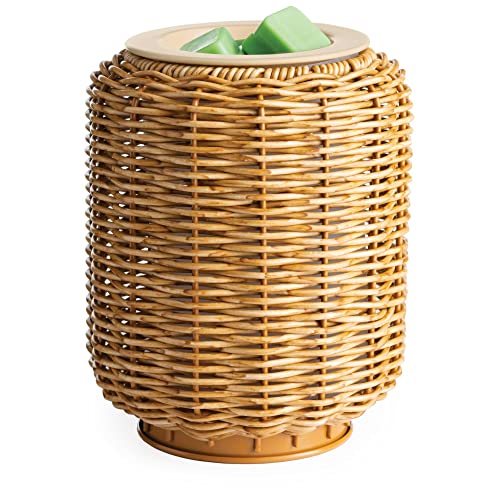 Candle Warmers ETC. Illumination Fragrance Warmer- Light-Up Warmer for Warming Scented Candle Wax Melts and Tarts or to Freshen Room, Wicker Rattan Lantern - size: Wicker Lantern