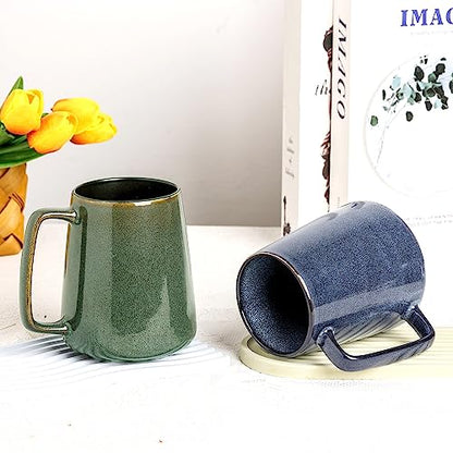 Large Ceramics Coffee Mugs,24 OZ,Large Handle Design,Extra Large Tea and Coffee Cup for Office and Home，Microwave And Dishwasher Safe(Color:24 oz blue) - color: 24 oz blue