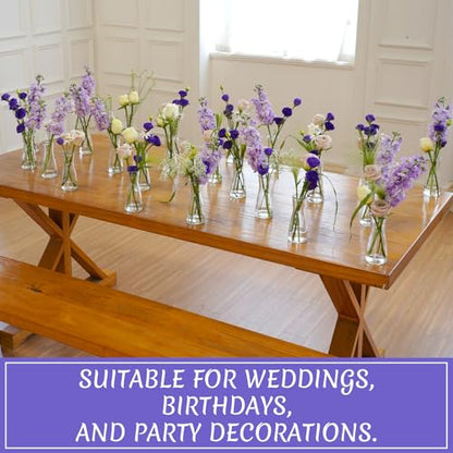 35 PCS Glass Bud Vases for Centerpieces, 5.5" Clear Small Flower Vases | Modern Minimalist Cute Mini Decorative Bulk Vases for Decor Wedding Birthday Party Home Living Room
