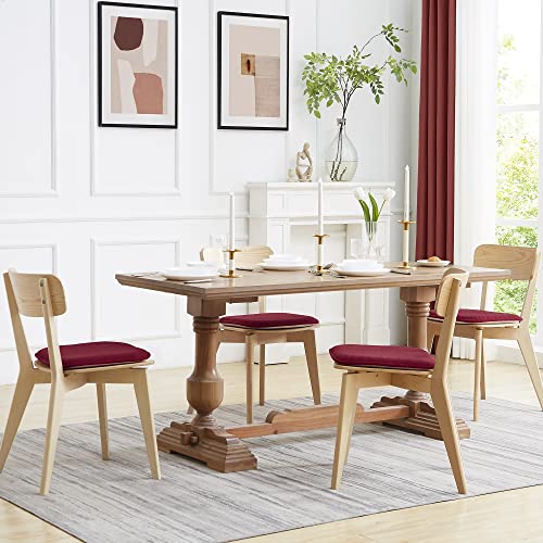 4 Pack Memory Foam Honeycomb Nonslip Back 16" x16" Chair/Seat Cushion Pad - color: Wine Burgundy, size: 4 Pack