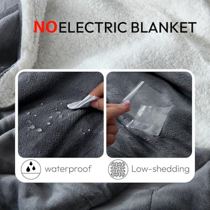 NANPIPER Sherpa Blanket Twin Warm Bed Blanket for Winter Cozy Soft Fuzzy Couch Throw Flannel Fleece/Wool Like Reversible Plush Blanket (Grey Twin Size 60"x80") - color: Grey, size: Twin