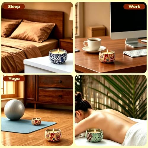 Scented Candles Gift Set,12 Pack Aromatherapy Candle with Gift Box for Family-Flower - color: Flower