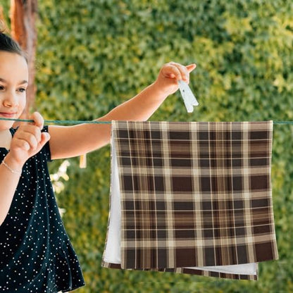 ALAZA Hand Towels for Bathroom Set of 2, Brown Tartan Plaid Pattern Ultra Soft and Absorbent Fingertip Towels & Face Cloths, 28 x 14 inch