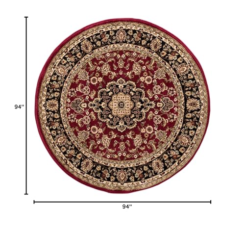 Well Woven Barclay Medallion Kashan Red Traditional Area Rug 7'10'' Round - color: Red, size: 7'10" (Round)