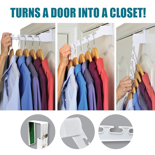 Over The Door 3-Pack Organizer for Clothes Hangers, Space-Saving Cascading Hanger Hooks, White - size: 3-Pack