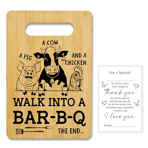 Funny Gifts for Women Men, Barbecue Bamboo Cutting Board, BBQ Charcuterie Board for Kitchen Decor, Birthday Gifts for Couple Neighbor Family Friends -13 - color: Barbecue