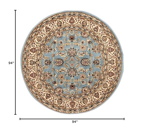 Well Woven Barclay Sarouk Light Blue Traditional Area Rug 7'10'' Round - color: Light Blue, size: 7'10" (Round)