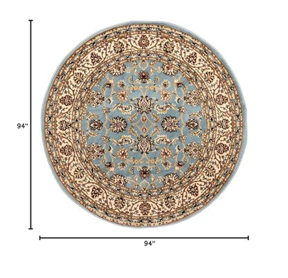 Well Woven Barclay Sarouk Light Blue Traditional Area Rug 7'10'' Round - color: Light Blue, size: 7'10" (Round)