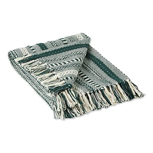 DII Braided Striped Decorative Throw Blanket, 50x60, Dark Green - color: Dark Green, size: 50x60"