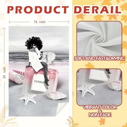 SPBL&L Pink and Black Bathroom Decor - Girly Fashion Hand Towels Set of 4, 16x24 Inches - color: Bathroom-glass