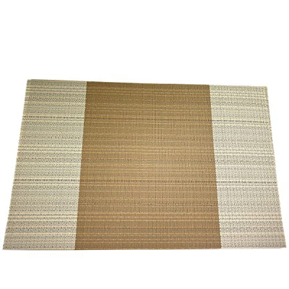 Vinyl Grey Florals Placemats Heat Resistant Dining Table Mats Non-Slip Washable Place Mats Set of 6 - color: Floral-grey