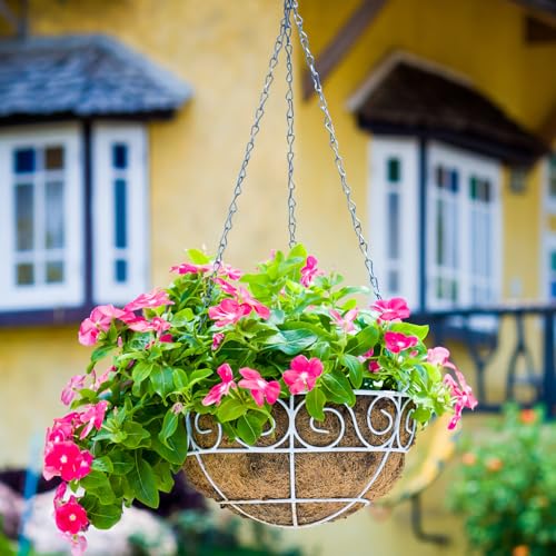 Hotop 8 Pcs Metal Hanging Chains with Ceiling Hooks, Garden Plant Hangers for Hanging Bird Feeders, Billboards, Chalkboards, Basket, Planters, Lanterns, Wind Chimes, Chain Hook DIY(12 Inch,White) - color: White, size: 12 Inch