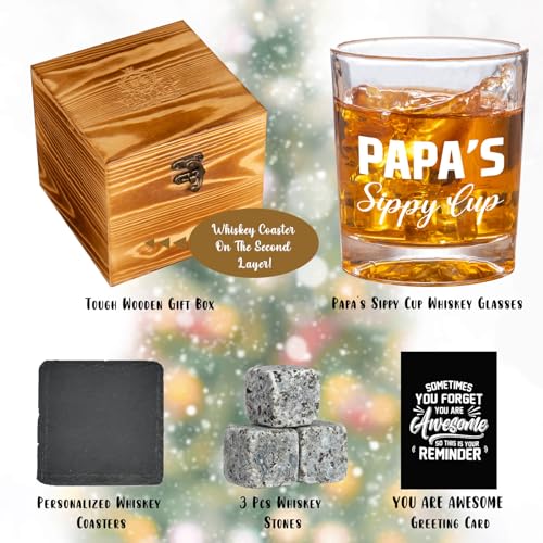 Ithmahco Papa Father Day Gift: Papa'S Sippy Cup Whiskey Gifts For Men - Cool Christmas & Father Day Gifts From Grandkids - color: papa cup