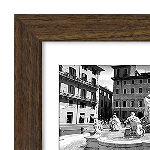 Americanflat 4x6 Collage Picture Frame with Shatter-Resistant Glass - Fits Five 4x6 Photos or Use as One 11x14 Picture Frame - Signature Collection - Collage Frames for Wall Display - Walnut | Overall frame size 11x14, Shatter-resistant glass, hangs verti