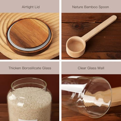 CZSZYGHBAO 2 PCS Large Glass Jar with Airtight Lid, Glass Food Storage Jars for Tea,Spice,Cereal, Egg,Flour,Coffee and More(1 gallon/4000 ml) - color: 4000ml