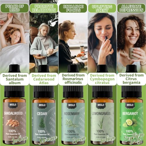Essential Oils Set-MISIJI Essential Oils for Diffuser for Home,Diffuser Oils Scents for Aromatherapy,Candle&Soap Making,Laundry,Humidifiers 10 Scents Blissful - color: Blissful