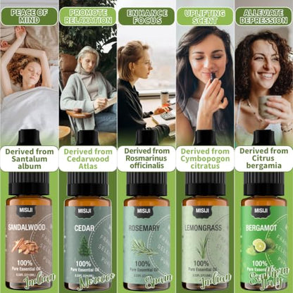 Essential Oils Set-MISIJI Essential Oils for Diffuser for Home,Diffuser Oils Scents for Aromatherapy,Candle&Soap Making,Laundry,Humidifiers 10 Scents Blissful - color: Blissful