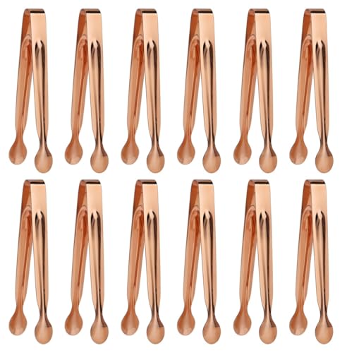 Small Serving Tongs, Mini Stainless Steel Sugar Tongs for Ice, Candy, Appetizers, Charcuterie, Kitchen Serving Utensils, Rose Gold - color: Rose Gold