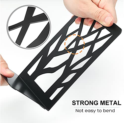 MaxGear Book Ends Tree Design Modern Bookends for Shelves, Non-Skid Bookend, Heavy Duty Metal Book Stopper for Books/CDs, Decorative Book Shelf Home, 7 x 4.7 x 3.5”, Black (6 Pair/12 Pieces, Large) | Metal Constructio,Heavy Duty,Non-Skid Pads,Scratch Resi