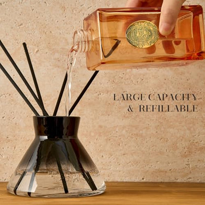 M&SENSE 10.14 oz Large Reed Diffuser Set | Jasmine Garland Scent Oil Diffuser with Sticks | Hotel Collection Non-Toxic Essential Oil |for Bedroom Bathroom Living Room - color: Jasmine Garland, size: 300ml