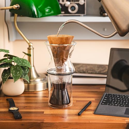 Chemex Double Walled Insulated Glass Coffee Mug, Hot and Cold Beverage Cup | Insulated Non-Porous Glass, Keeps Drinks Hot or Cold, Coffee Lover Gift