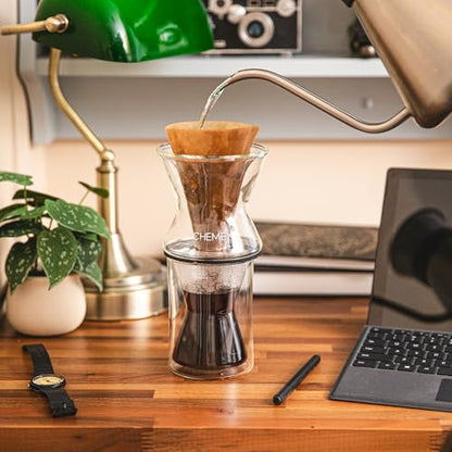 Chemex Double Walled Insulated Glass Coffee Mug, Hot and Cold Beverage Cup | Insulated Non-Porous Glass, Keeps Drinks Hot or Cold, Coffee Lover Gift