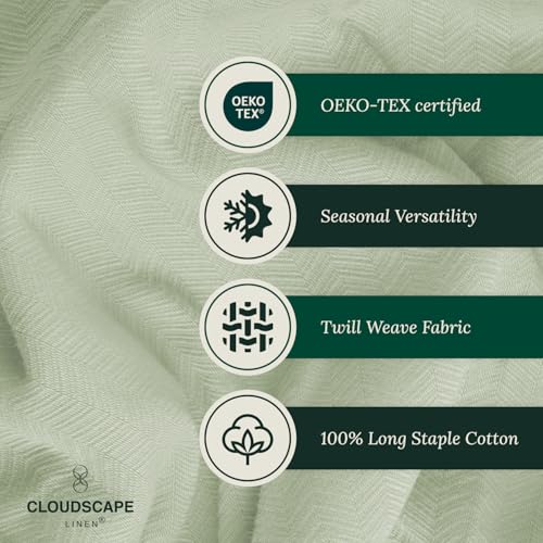 CSL Soft Cooling Cotton Blanket, Queen Size Summer Bedding, 92"x92",Seafoam | Queen Summer Blanket, Fits up to Full Size Bed, Soft & Breathable for All Season, Gift Ready with Reusable Tote Bag - color: 02. Sea Foam, size: Queen / Full (92" x 92")