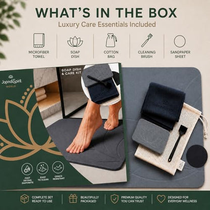 Stone Bath Mat - Diatomaceous Earth, Quick Dry - West Lotus | Non-Slip, Stone Bath Mats for Bathroom, Bath Stone, Diatomite, 23.6"x15.4", Luxury Bath Mat - color: West Lotus