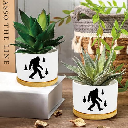 1Pcs Compatible with Bigfoot Planter Pots with Drainage, Tray, Ceramic Pot | Small Planters for Plants,Decoration for Outdoors,Home,Office,Window,Garden,Gifts for Women Men (No Plants Included) - style: Compatible with Bigfoot