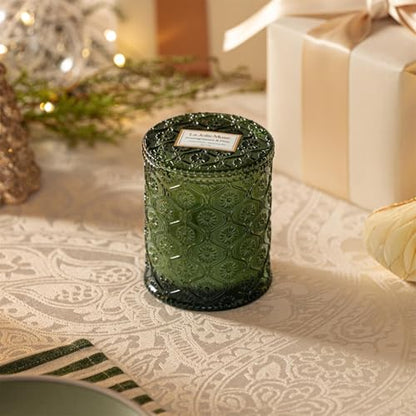 LA JOLIE MUSE Pomegranate & Pine Scented Candles for Home, Natural Soy, 40 Hrs | Luxury Green Festive Jar Candle, Clean Non Toxic, Christmas Winter Holiday Candle, Gift for Women & Family, Balsam &Cedarwood - color: Pine & Pomegranate