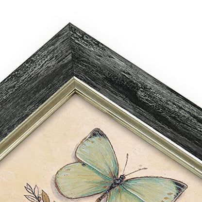 XUANLUO 5x5 Picture Frames Set of 4 Rustic Retro Photo Frame with HD Plastic Cover for Wall Mount and Tabletop Display Family Friends Wedding Gift - color: Grey-4pcs, size: 5 x 5 inch