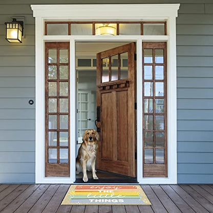 DII Natural Coir Doormat Outdoor Welcome Mat, 17x29, Enjoy The Little Things - color: Enjoy the Little Things