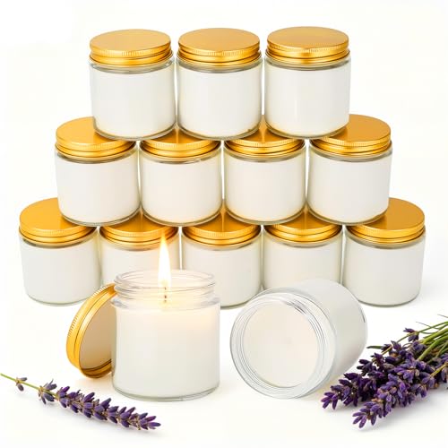 24 PCS 4oz White Soy Wax Candles, Lavender Scented Candle Gift Set, Bulk Wedding Party Favors for Birthday, Anniversary, Housewarming, Corporate Events | Relaxing Aromatherapy Home Decor. - color: Lavender