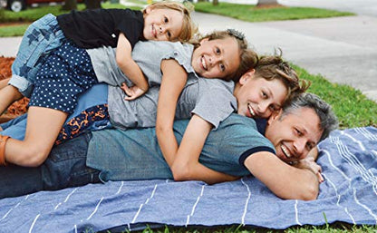 Bersuse Towels Anatolia XL Beach Blanket Throw Blanket Turkish Towel 100% Cotton Extra-Large Quick-Dry Lightweight Premium Peshtemal Towel - 61x82 Inches, Dark Blue - color: Dark Blue