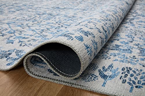 Loloi Rifle Paper Co Maison Blue 2'-6" x 12'-0" Runner Rug | MAO-07 Printed Approx. 2x12 Hallway Entryway Kitchen, Whimsical, Runner Rug - color: Blue, size: 2'6" x 12' (Rectangular)