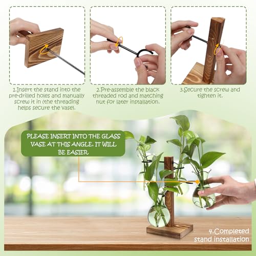 Plants Propagation Stations Bulb Glass Propagation Birthday Gift for Women | Garden Plant Lovers - 4 Bulb - color: Green