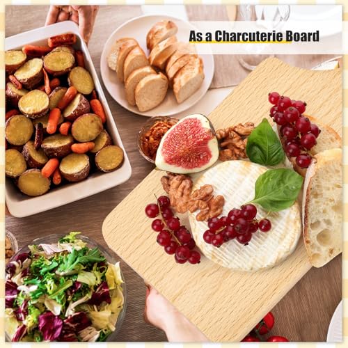 Lounsweer 6 Pcs Wood Cutting Boards Bulk 11 Inch with Handle | Thicken Wooden Boards for Chopping Serving Charcuterie, Laser Engraving Material, Housewarming Wedding Gifts - size: 11 x 5 inches