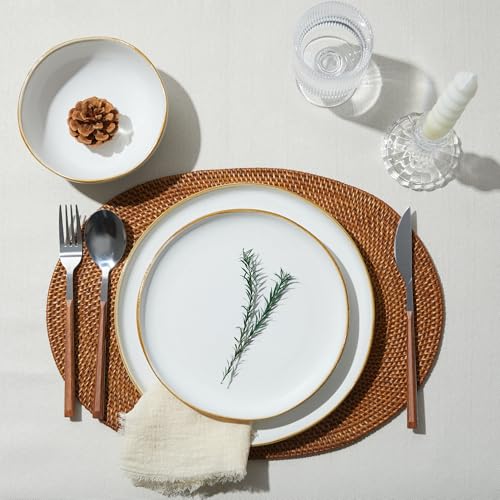 Dinnerware Set for 4, Ceramic Dish Set, Plate and Bowl Set, Microwave & Dishwasher Safe Dishware Set, Chip & Scratch Resistant Dinner Sets, Irregular Edge Design, White - color: White, size: Set (12pcs)